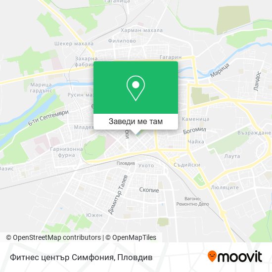 Фитнес център Симфония карта