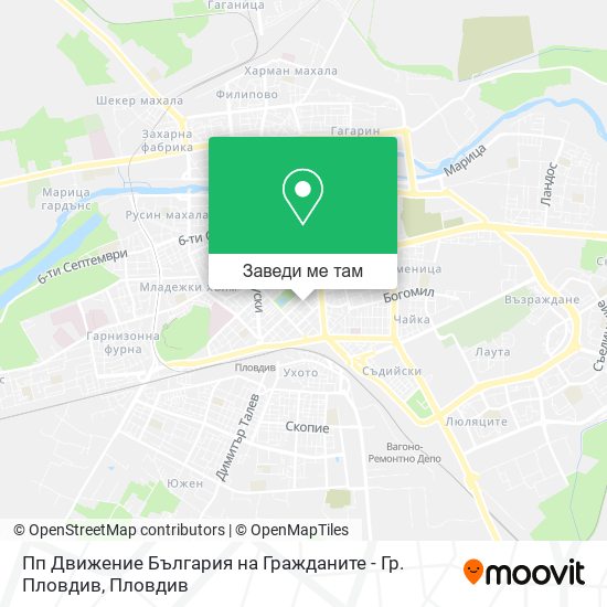 Пп Движение България на Гражданите - Гр. Пловдив карта