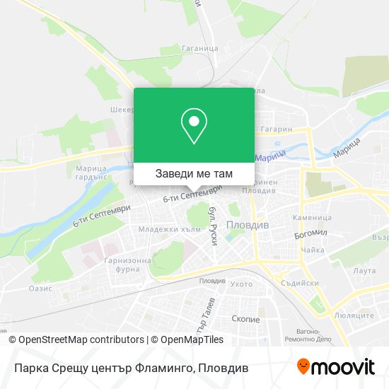 Парка Срещу център Фламинго карта