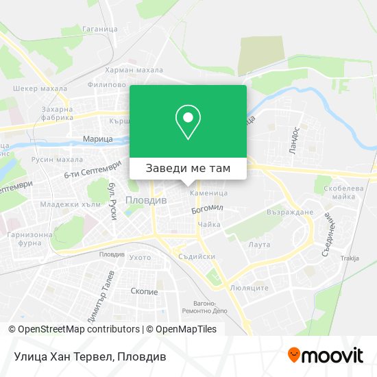 Улица Хан Тервел карта