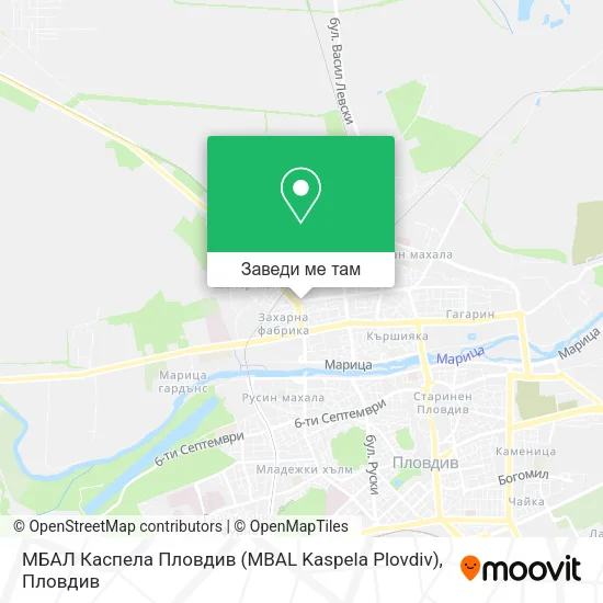 МБАЛ Каспела Пловдив (MBAL Kaspela Plovdiv) карта