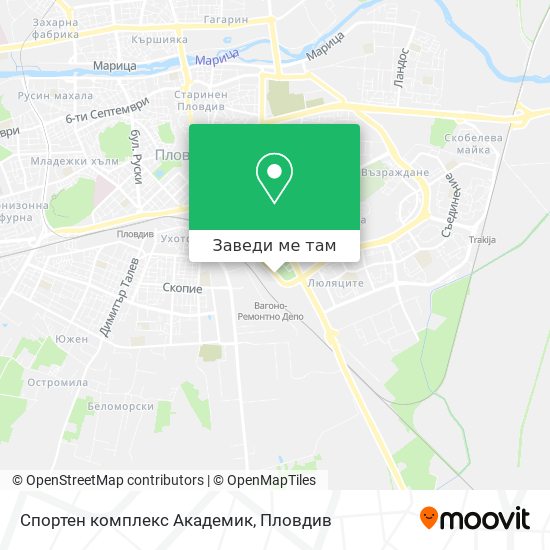 Спортен комплекс Академик карта