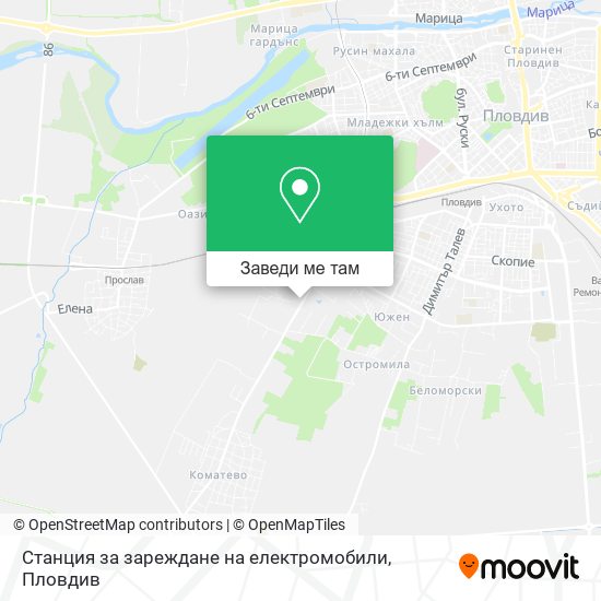Станция за зареждане на електромобили карта
