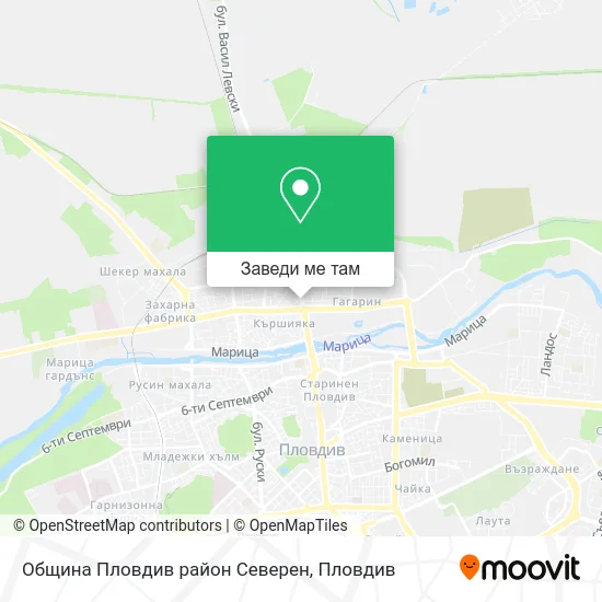 Община Пловдив район Северен карта