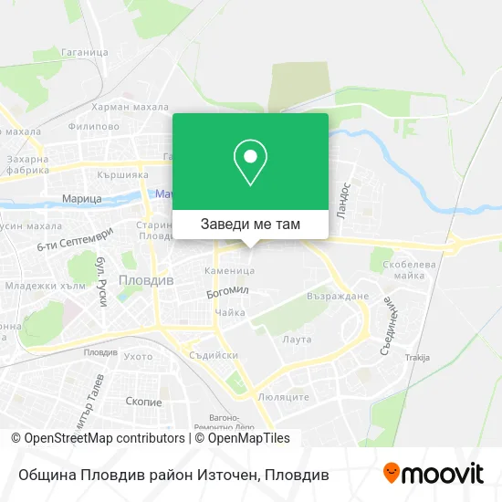 Община Пловдив район Източен карта