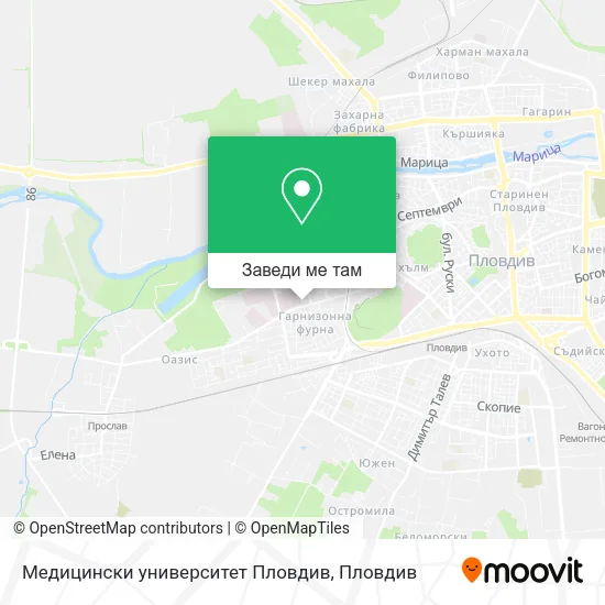 Медицински университет Пловдив карта