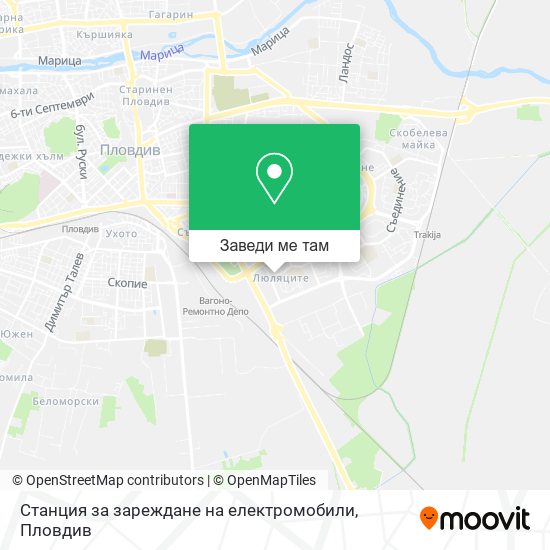 Станция за зареждане на електромобили карта