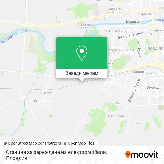 Станция за зареждане на електромобили карта