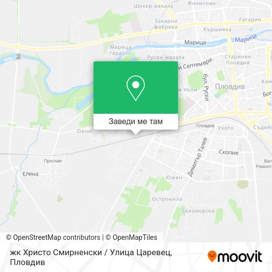 жк Христо Смирненски / Улица Царевец карта