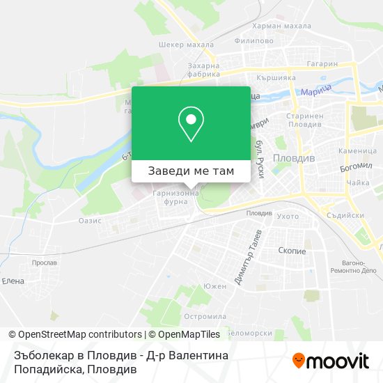 Зъболекар в Пловдив - Д-р Валентина Попадийска карта