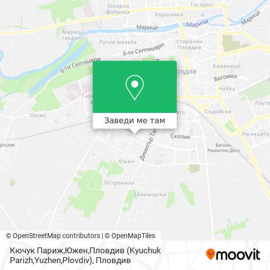 Кючук Париж,Южен,Пловдив (Kyuchuk Parizh,Yuzhen,Plovdiv) карта