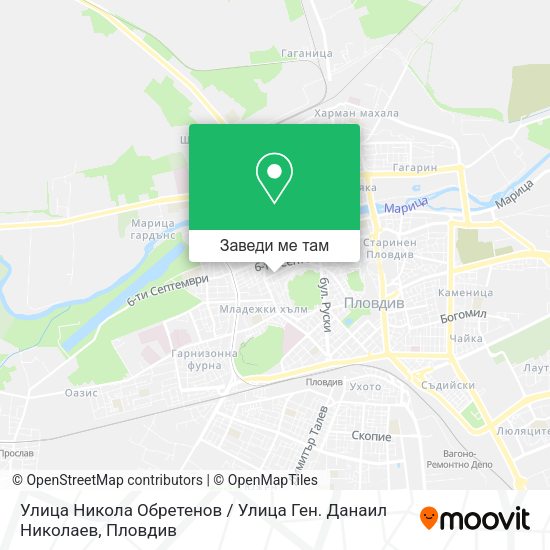 Улица Никола Обретенов / Улица Ген. Данаил Николаев карта