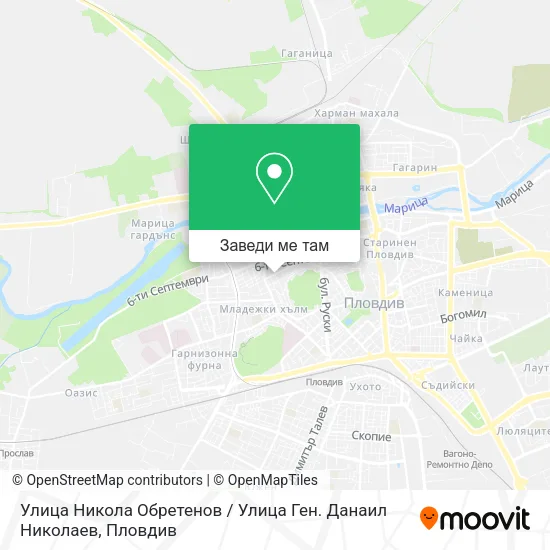 Улица Никола Обретенов / Улица Ген. Данаил Николаев карта