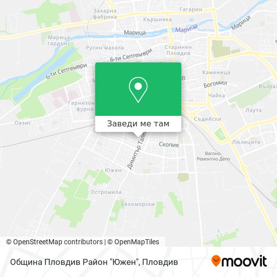 Община Пловдив Район "Южен" карта