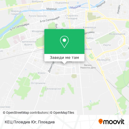 КЕЦ Пловдив Юг карта