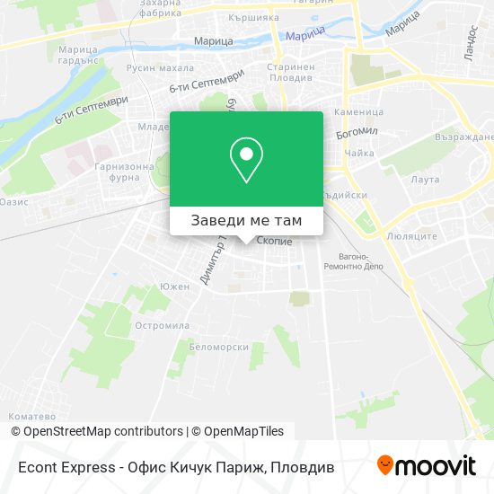 Econt Express - Офис Кичук Париж карта