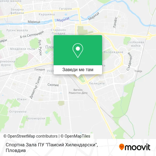 Спортна Зала ПУ "Паисий Хилендарски" карта
