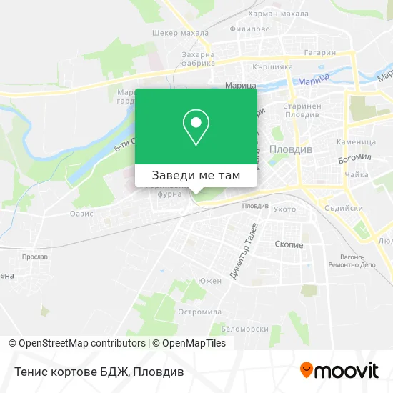 Тенис кортове БДЖ карта