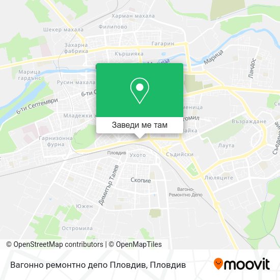 Вагонно ремонтно депо Пловдив карта