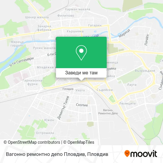 Вагонно ремонтно депо Пловдив карта