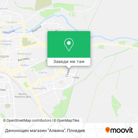 Денонощен магазин "Алвина" карта