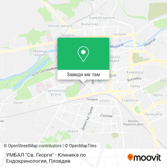 УМБАЛ "Св. Георги" - Клиника по Ендокринология карта