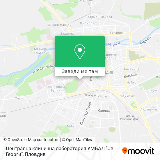 Централна клинична лаборатория УМБАЛ "Св. Георги" карта