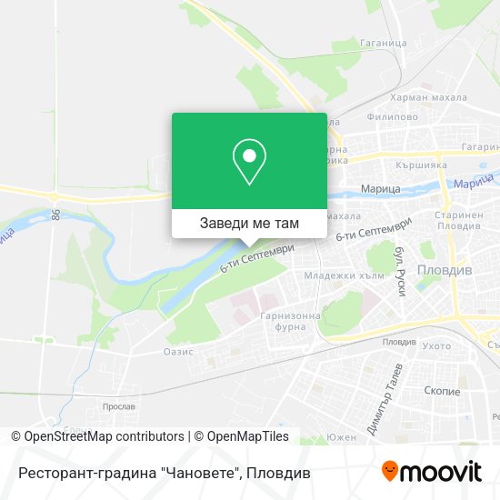 Ресторант-градина "Чановете" карта