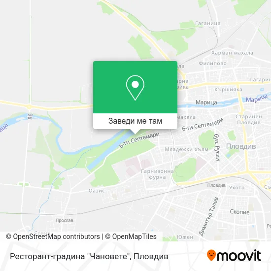 Ресторант-градина "Чановете" карта