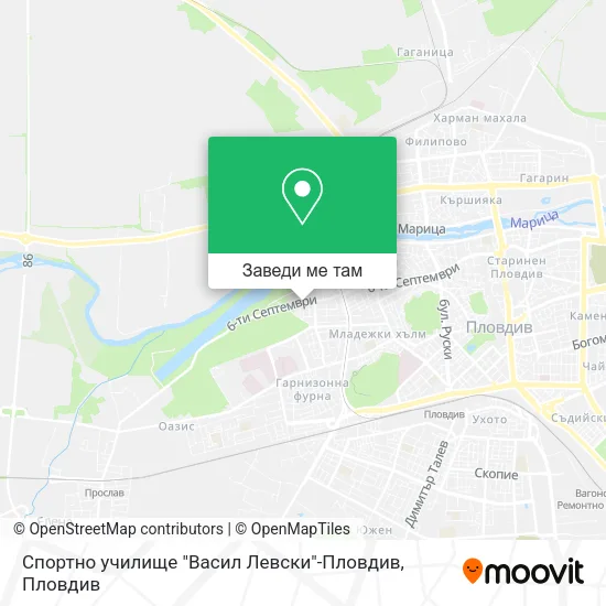 Спортно училище "Васил Левски"-Пловдив карта