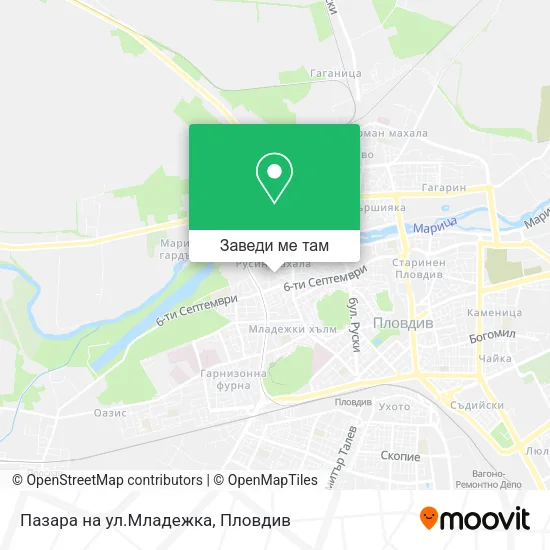 Пазара на ул.Младежка карта