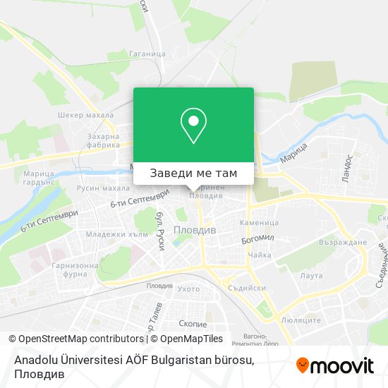 Anadolu Üniversitesi AÖF Bulgaristan bürosu карта