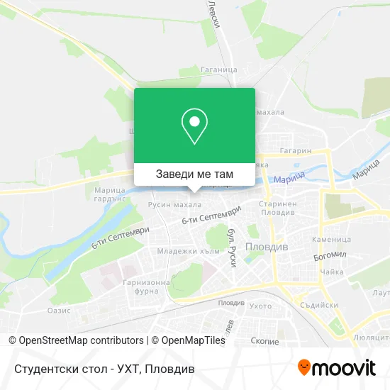 Студентски стол - УХТ карта