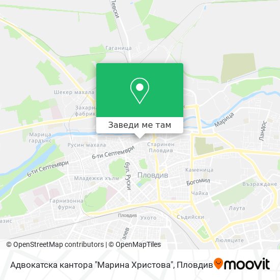 Адвокатска кантора "Марина Христова" карта