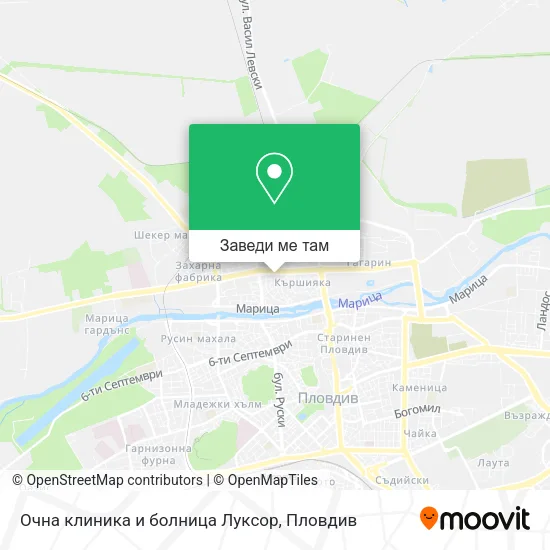 Очна клиника и болница Луксор карта