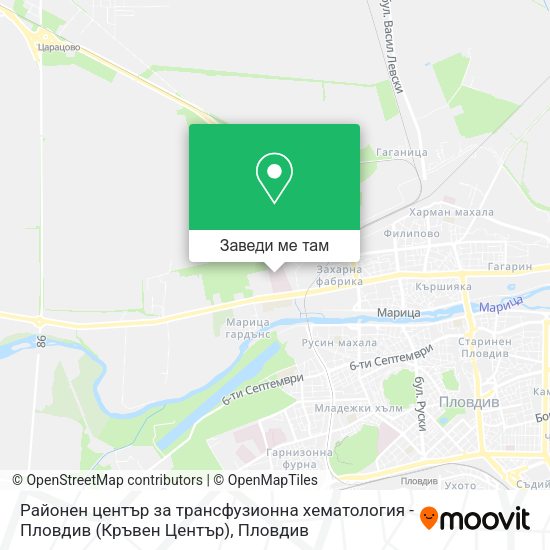 Районен център за трансфузионна хематология - Пловдив (Кръвен Център) карта