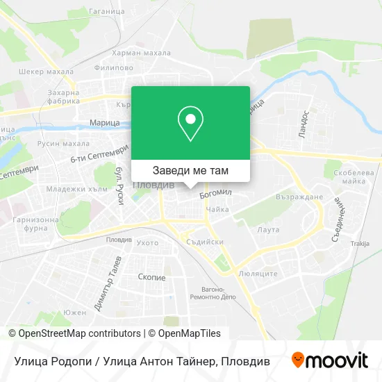 Улица Родопи / Улица Антон Тайнер карта