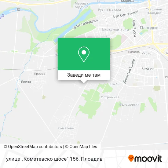 улица „Коматевско шосе“ 156 карта