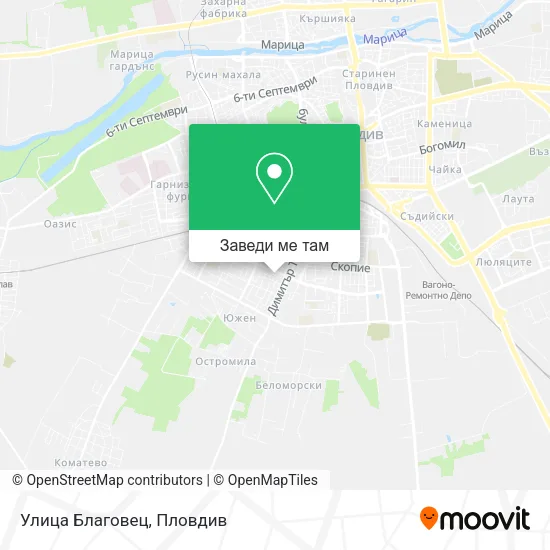 Улица Благовец карта