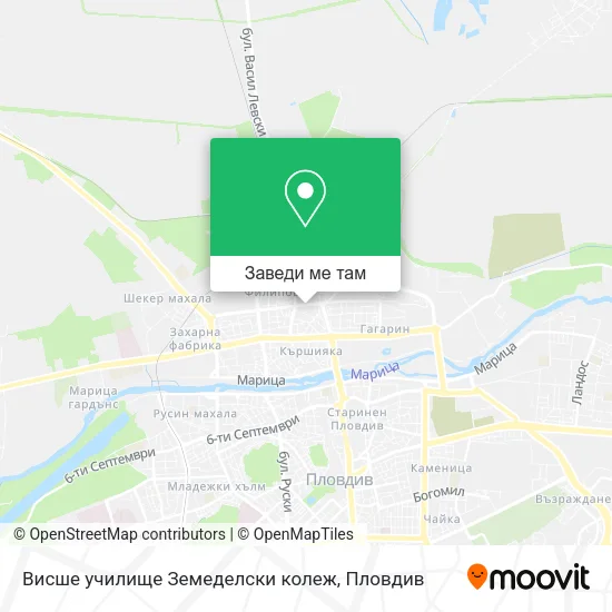 Висше училище Земеделски колеж карта