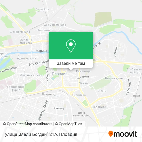улица „Мали Богдан“ 21А карта