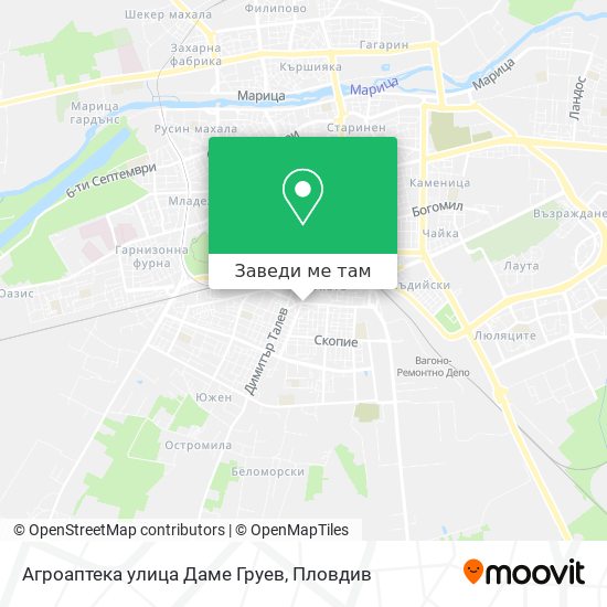 Агроаптека улица Даме Груев карта