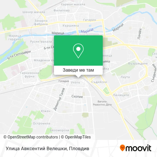 Улица Авксентий Велешки карта