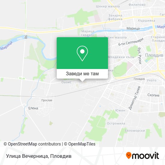 Улица Вечерница карта