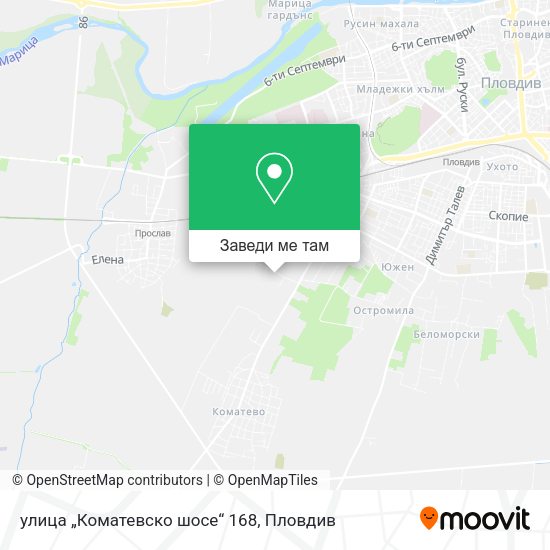 улица „Коматевско шосе“ 168 карта