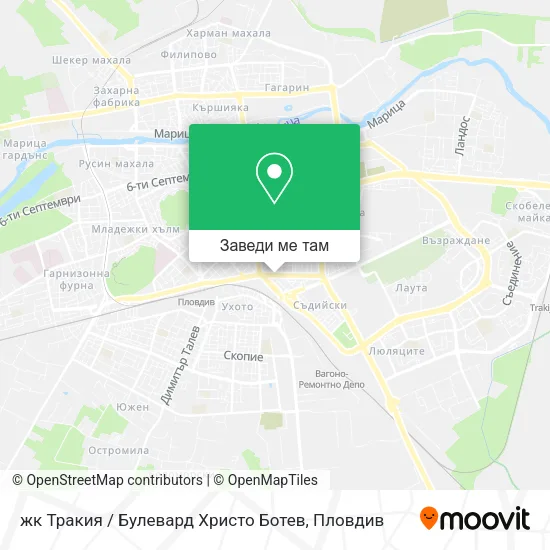 жк Тракия / Булевард Христо Ботев карта