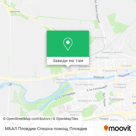 МБАЛ Пловдив-Спешна помощ карта