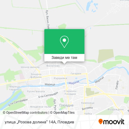 улица „Розова долина“ 14А карта