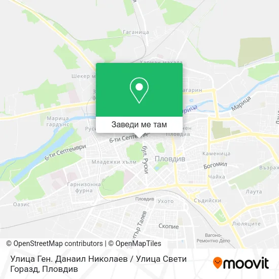 Улица Ген. Данаил Николаев / Улица Свети Горазд карта