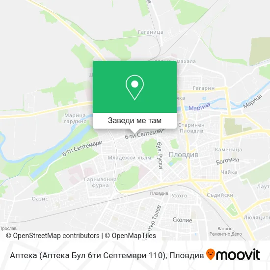 Аптека (Аптека Бул 6ти Септември 110) карта